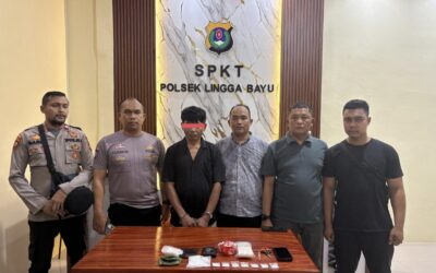 Polsek Linggabayu Ringkus Pria Paruh Baya Beserta 107,58 Gram Sabu di Simpang Durian